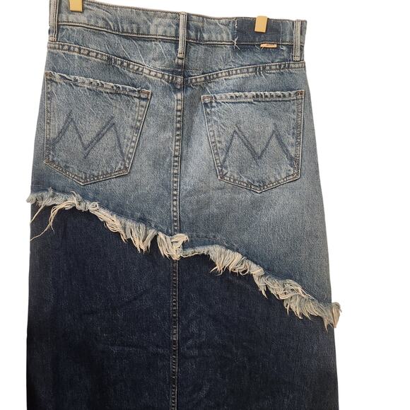 MOTHER SUPERIOR The dual ditcher blue denim maxi skirt size 27 - Picture 7 of 10